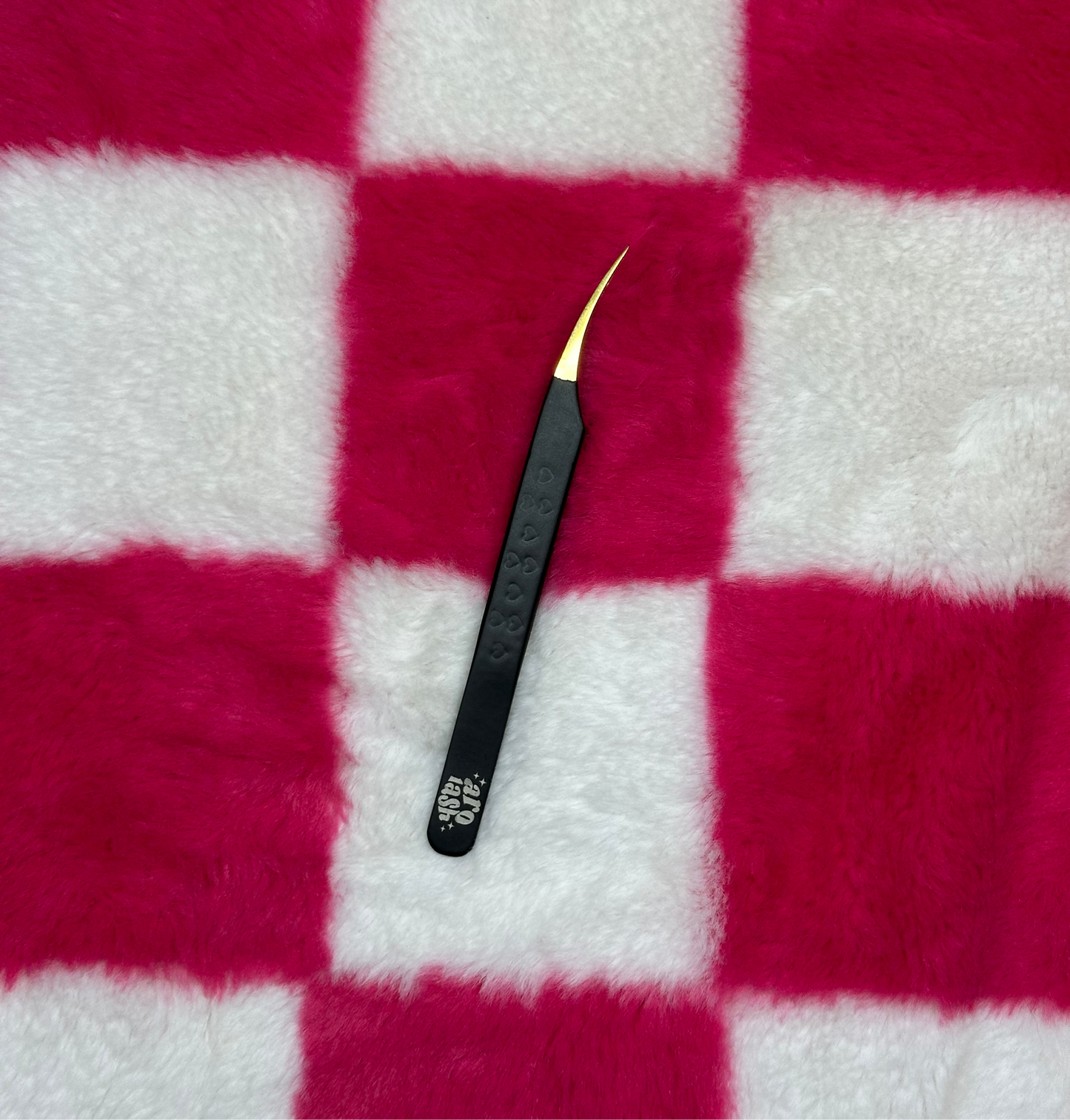 ARO LASH Black & Gold Curved Isolation Tweezer